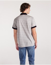 Calibre - Monogram Jacquard Polo Silver