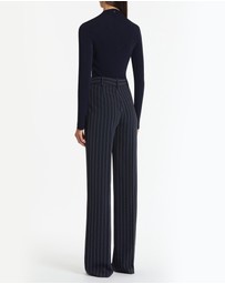 Carla Zampatti - Navy Pinstripe Wide Leg Pant