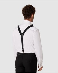 Politix - Leather Crosspatch Y-back Elastic Braces