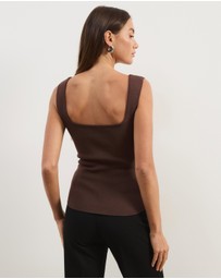 Atmos&Here - Gia Square Neck Knit Top