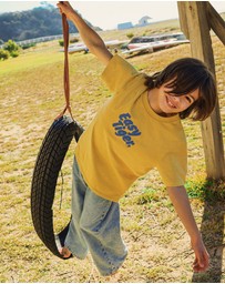 Skwosh - Easy Tiger Kids Slang Tee in Mustard