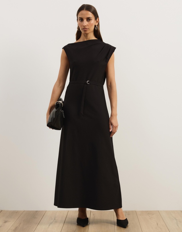 Atmos&Here - Luna Slash Neck Midi Ponte Dress