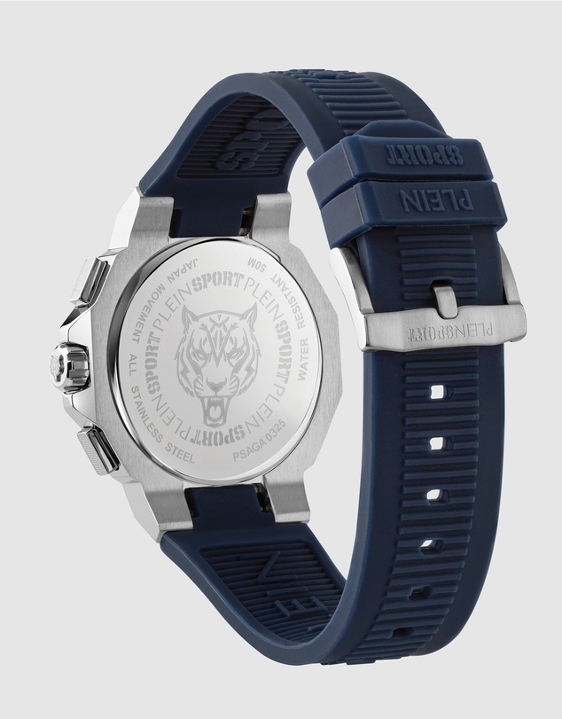 Plein Sport - PLEIN TITAN Watch 46mm Blue Dial and Blue Silicone Strap