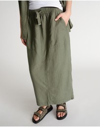 Decjuba - D-Luxe Linen Blend Midi Skirt