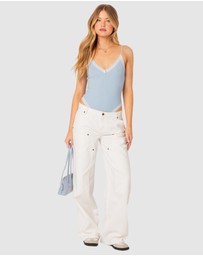 EDIKTED - Aurora lace trim bodysuit