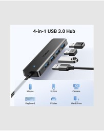 Ugreen - UGREEN 4 Port USB 3.0 Hub Satin Black