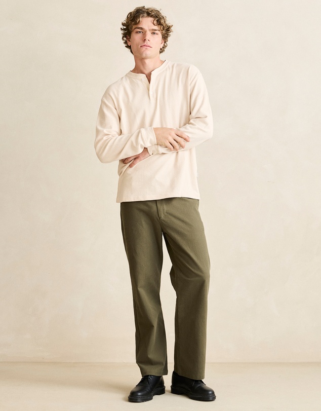 Rhythm - Vintage Jersey LS Henley Shirt