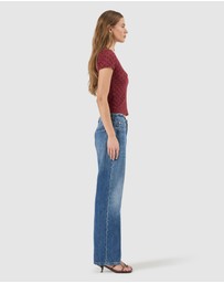Rolla's - Daisy Lace Tee - Dark Cherry