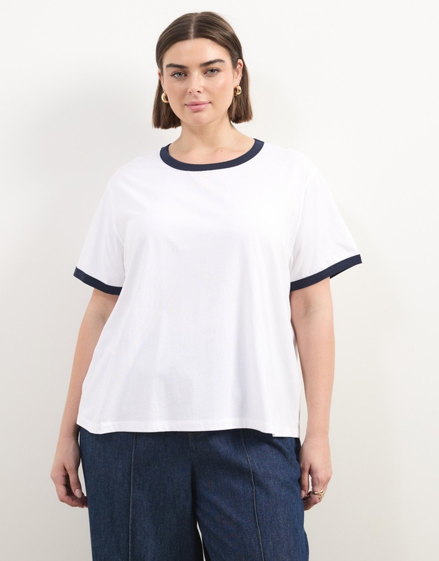 Atmos&Here Curvy - SS Ringer T-Shirt
