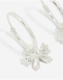 Lovisa - Sterling Silver Cubic Zirconia Bow Charm Huggie Earrings