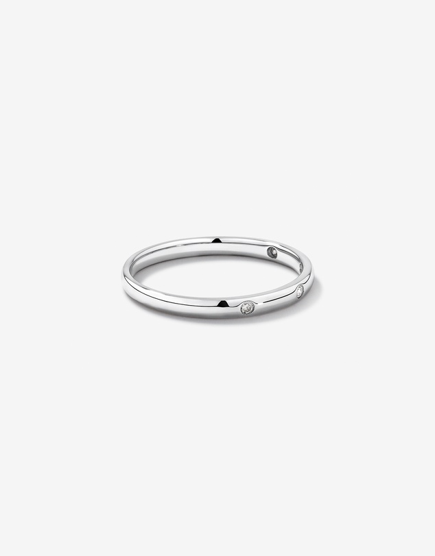 Michael Hill - Bezel Set Diamond Accent Minimalism Ring in 10kt White Gold