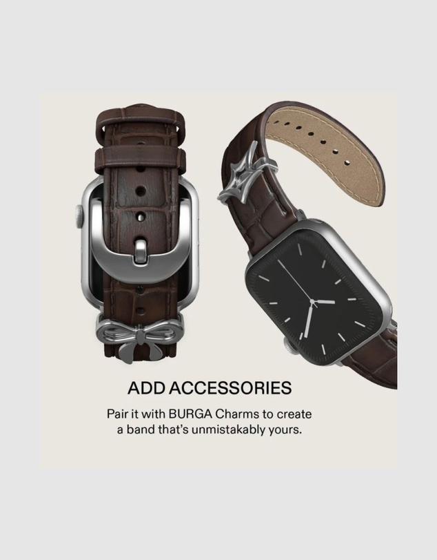 Burga - Burga Apple Watch 42/44/46/49 Leather Band - Silver Clasp Espresso