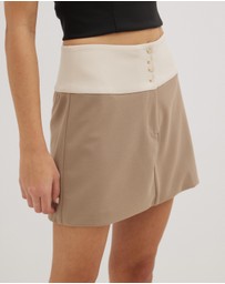 Dazie - Living Life Two Tone Mini Skirt