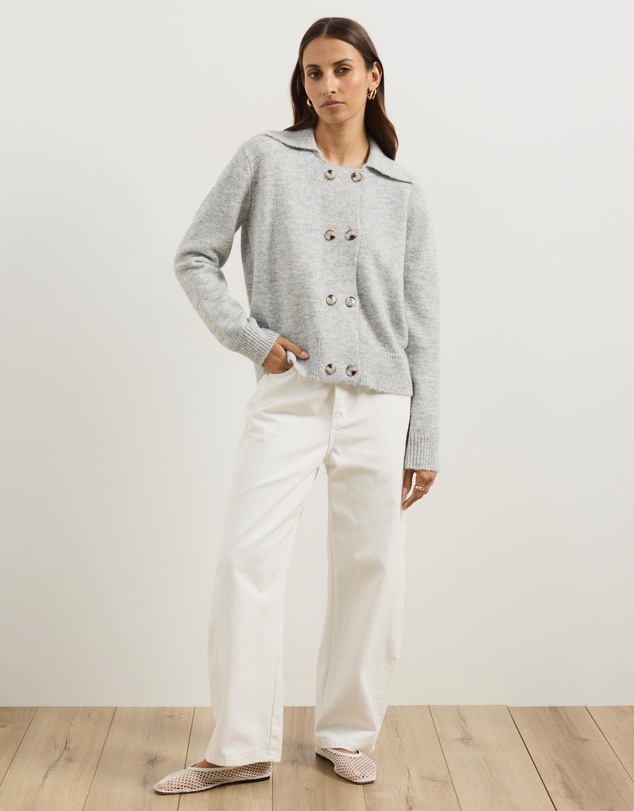 Atmos&Here - Aspen Knit Wrap Cardigan With Collar