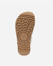 Ozwear Connection Uggs - Ugg Violet Shearling Platform Slipper (Elastic Logo) (Detachable Feature)
