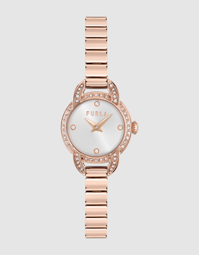 Furla - Furla Mini Shape 20mm Rose Gold-Tone Stainless Steel Bracelet Watch