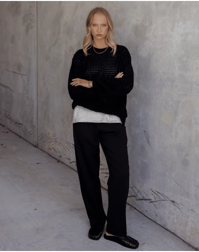 ALEXANDRA - Loam Knit Jumper Black