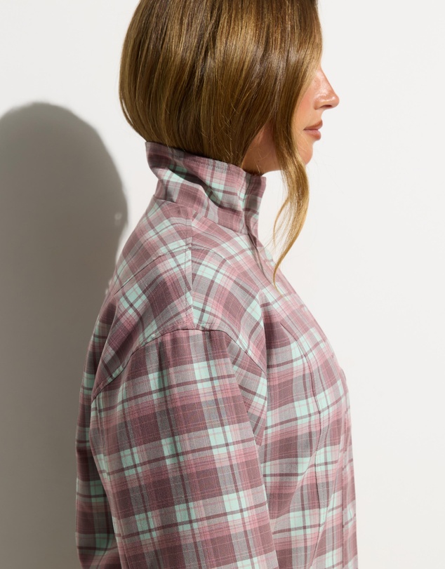 Dazie - Isla Funnel Neck Check Bomber Jacket
