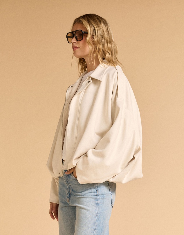 MVN - Faux Suede Bomber Jacket