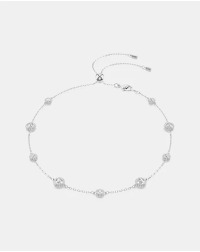 Swarovski - Una Angelic Necklace, Round Cut, Double Sided Motifs, White, Rhodium Plated