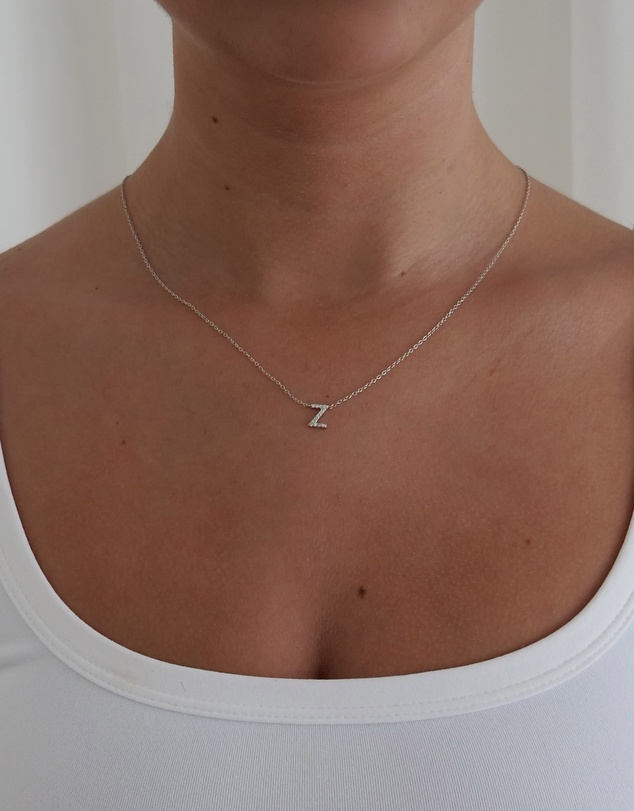 The Silver Collective - A-Z Letter Necklace Silver - Z