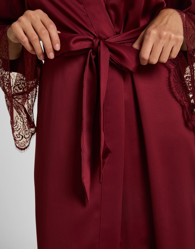 Hunkemoller - Long Satin Lace Kimono