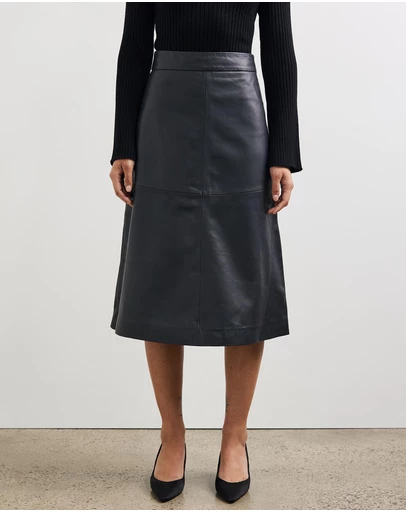 Sofia Irina - Leather Midi Skirt