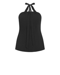 City Chic - Soiree Neck Tie Detail Top