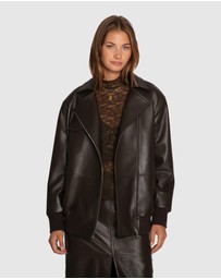 Belle & Bloom - Desert Moon Leather Bomber Jacket