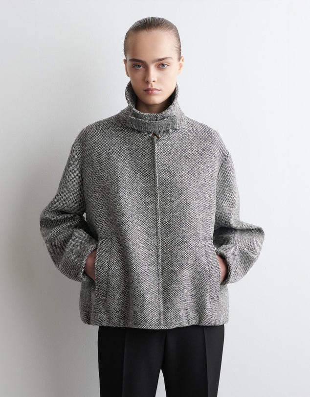COS - Wool-Tweed Funnel-Neck Jacket