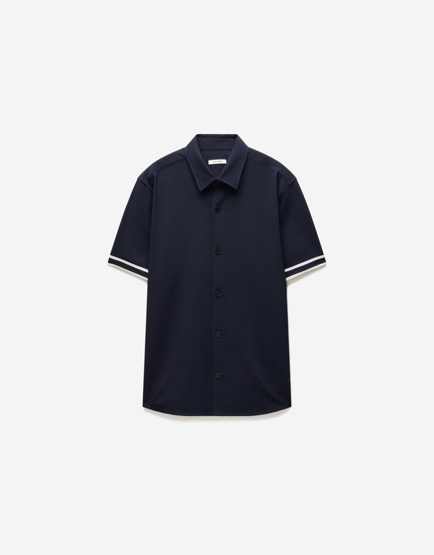 Calibre - Stripe Trim Textured Overshirt Navy