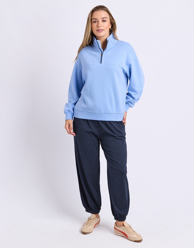 Foxwood - College Pigment Zip Crew Bluebell