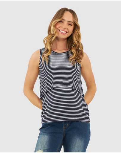 Ripe Maternity - Stripe Layered Nursing Tank