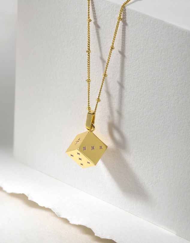 Wanderlust + Co - Dice Gold Necklace