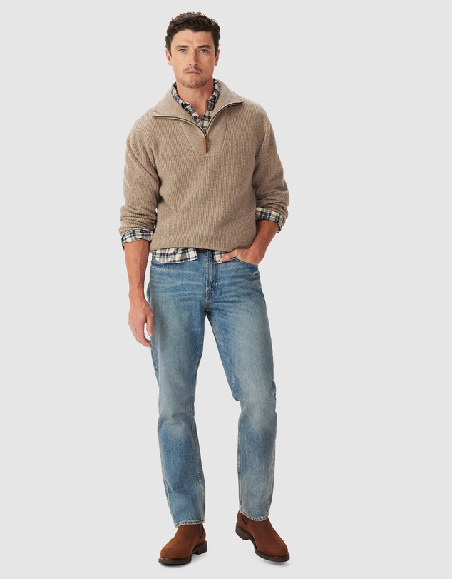 R.M.Williams - Linton Quarter Zip Lambswool Knit Jumper