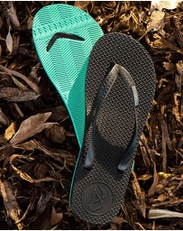 Boomerangz Footwear - Men's Black/Teal Thongs with arch support and 2 x interchangeable straps