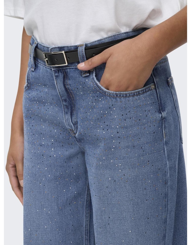 ONLY - Cath Wide Rhinestone Denim Jeans