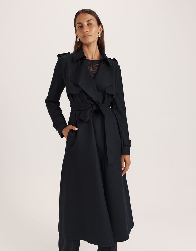 SABA - Karla Wool Longline Trench Coat