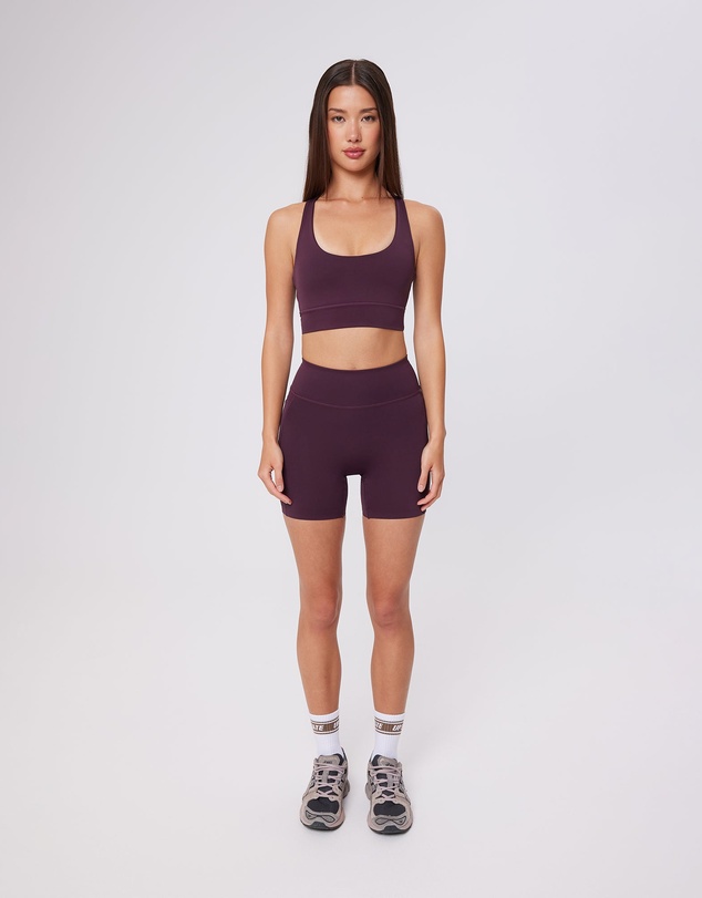Upstate - Contour+ Mesh Back Crop - Merlot