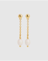 Najo - Tidal Whisper Yellow Gold Single Pearl Earring