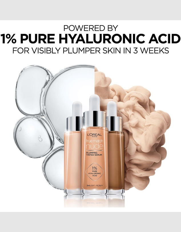 L’Oreal Paris - True Match Hydrating and Plumping Luminous Tinted Serum Foundation with Hyaluronic Acid