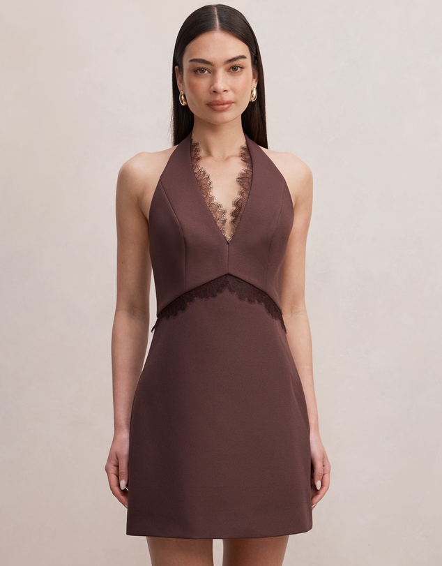 Forever New - Kobi Lace Halter Neck Mini Dress