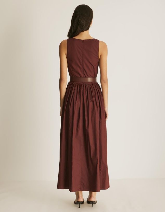 Atmos&Here - Mia Belted Poplin Maxi Dress