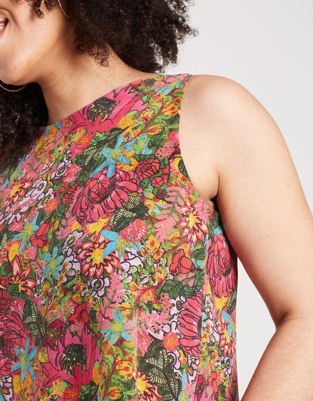 The Social Outfit - Silk Shell Top - Fairfield Bloom