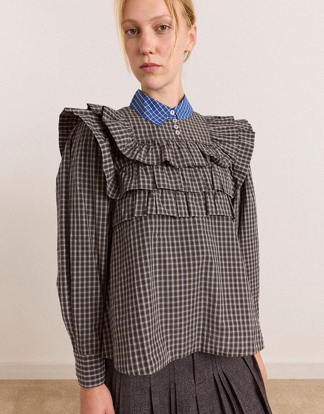 Damson Madder - Shay Mini Check Blouse