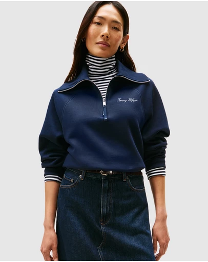 Tommy Hilfiger - Interlock Knit Fleece Half-Zip Jumper