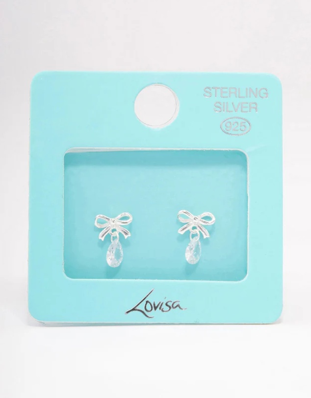 Lovisa - Sterling Silver Bow & Pear Drop Earrings