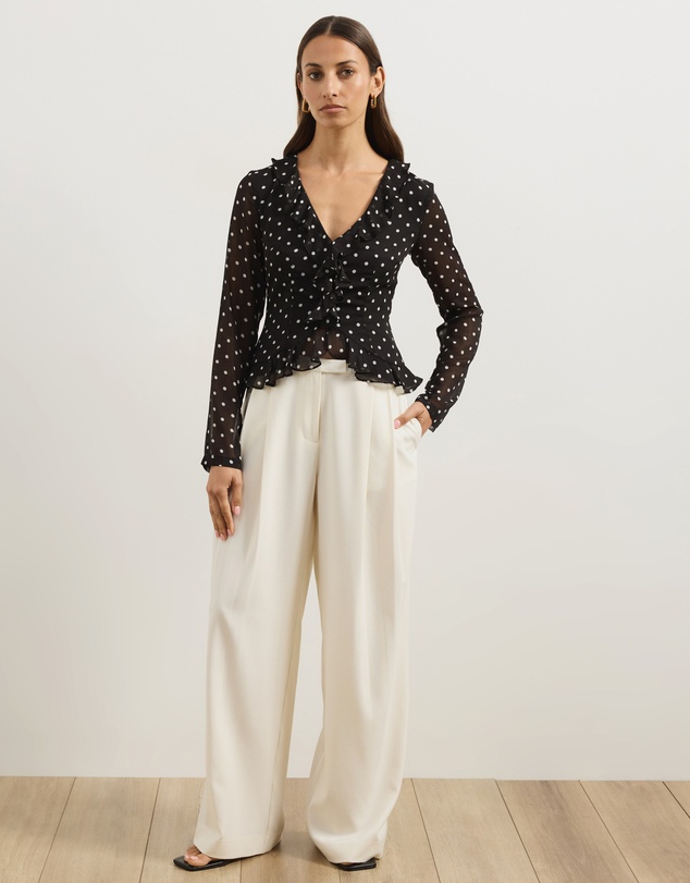 Atmos&Here - Quinn Ruffle Polka Dot Blouse