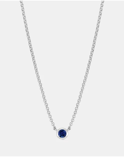 Dower & Hall - Women's Blue Sapphire Round Dewdrop Pendant In Sterling Silver