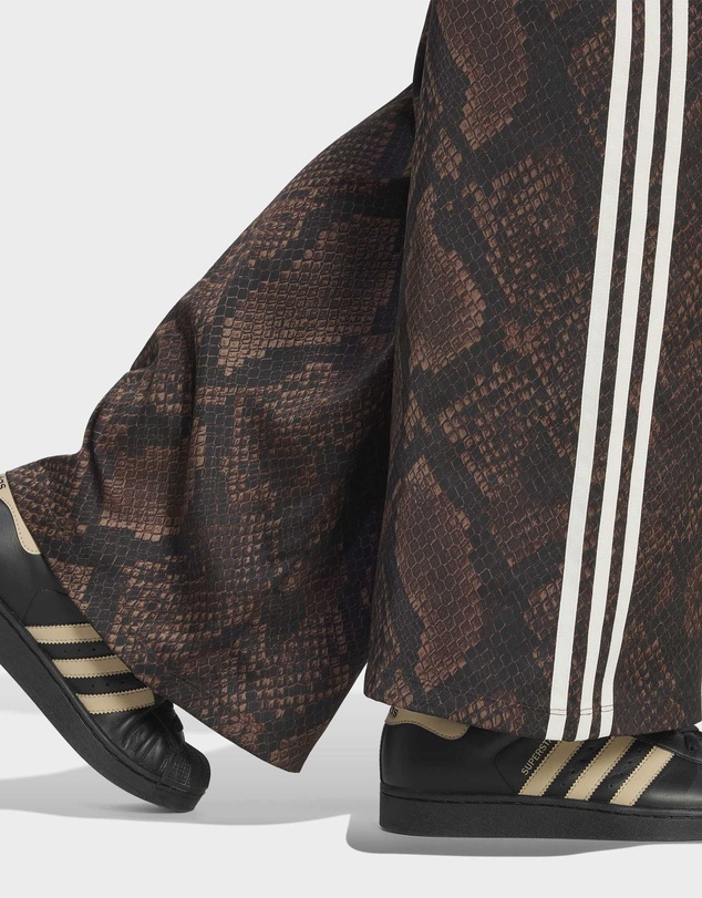 adidas Originals - SATIN SNAKE PRINT WIDE LEG TRACK PANTS Womens